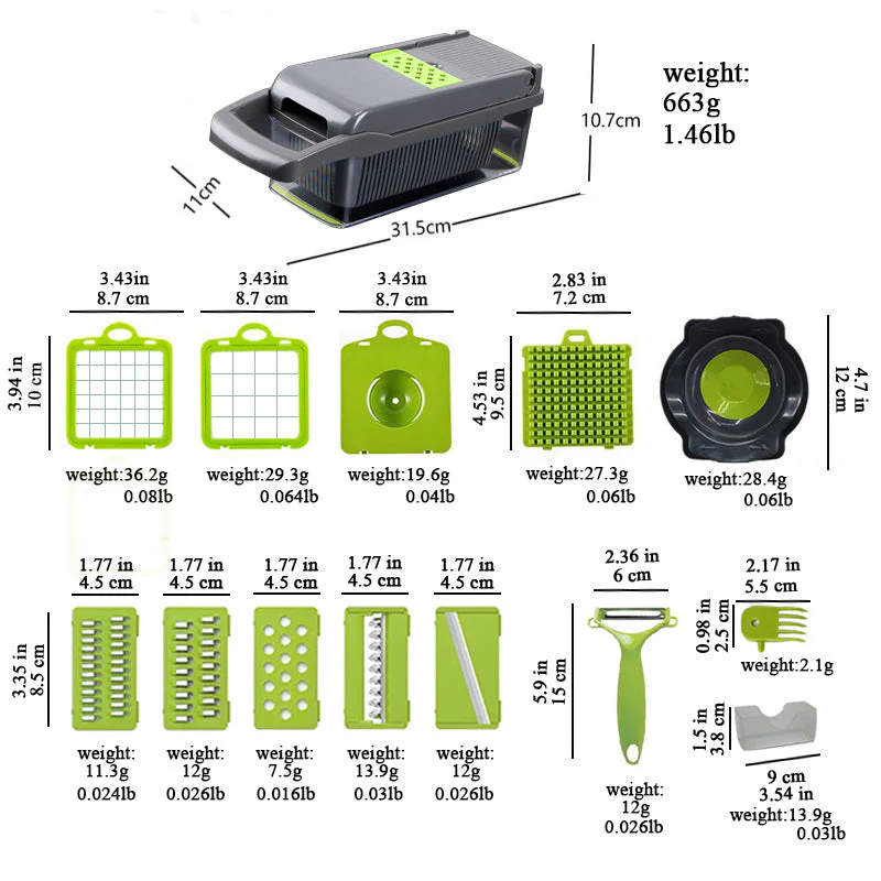 Multifunction Vegetable Chopper — 16 Tools in 1 - Image 10