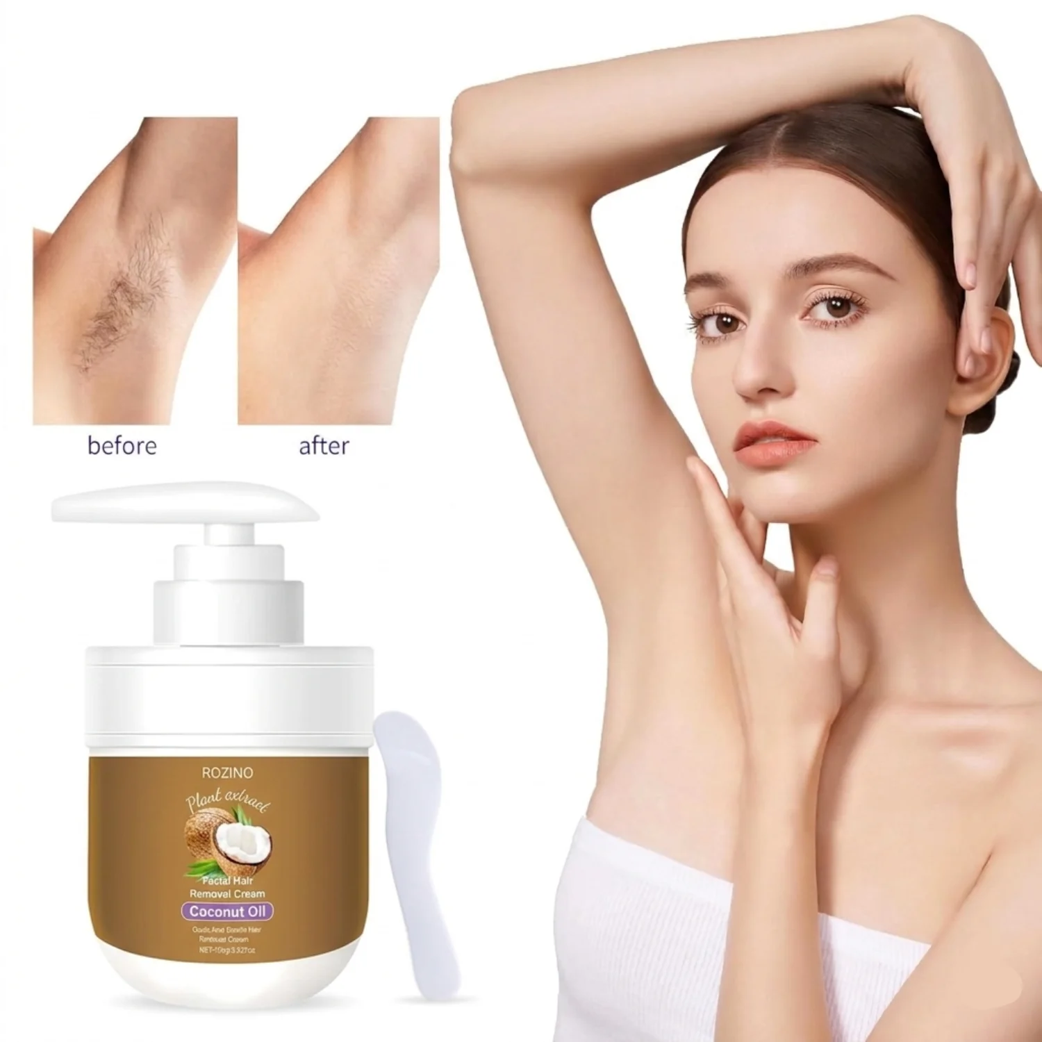 🥥 Coconut Hair Removal Cream – Smooth, Painless & Hydrating - Image 2