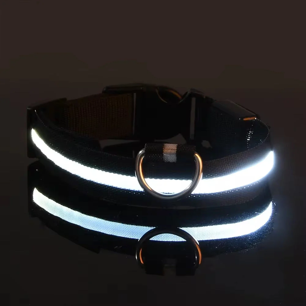 Dog Collar Nylon LED Night Safety Flashing Glow - Image 31