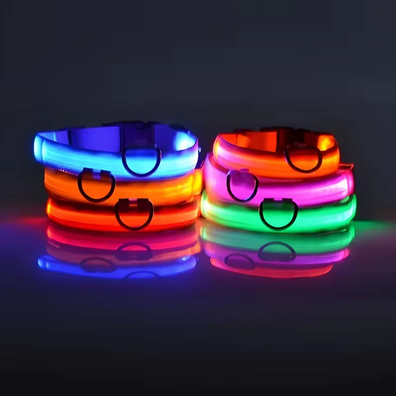 Dog Collar Nylon LED Night Safety Flashing Glow - Image 4