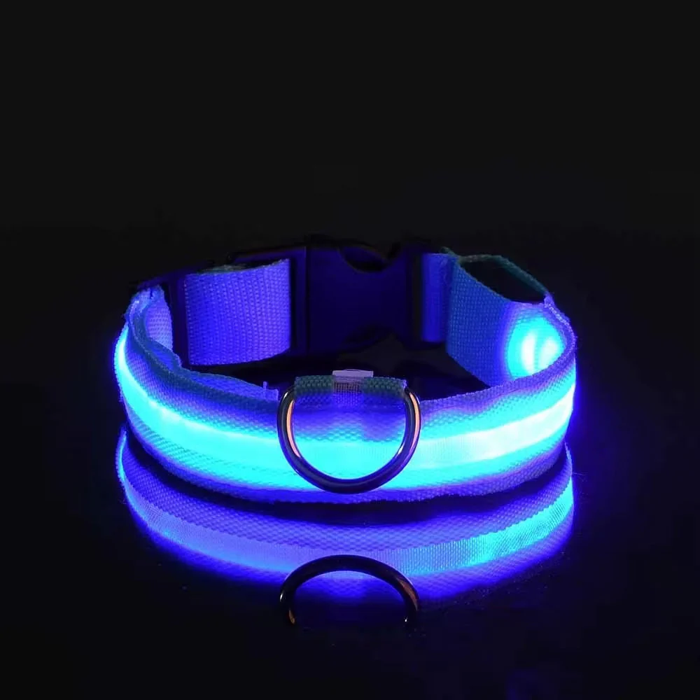 Dog Collar Nylon LED Night Safety Flashing Glow - Image 9