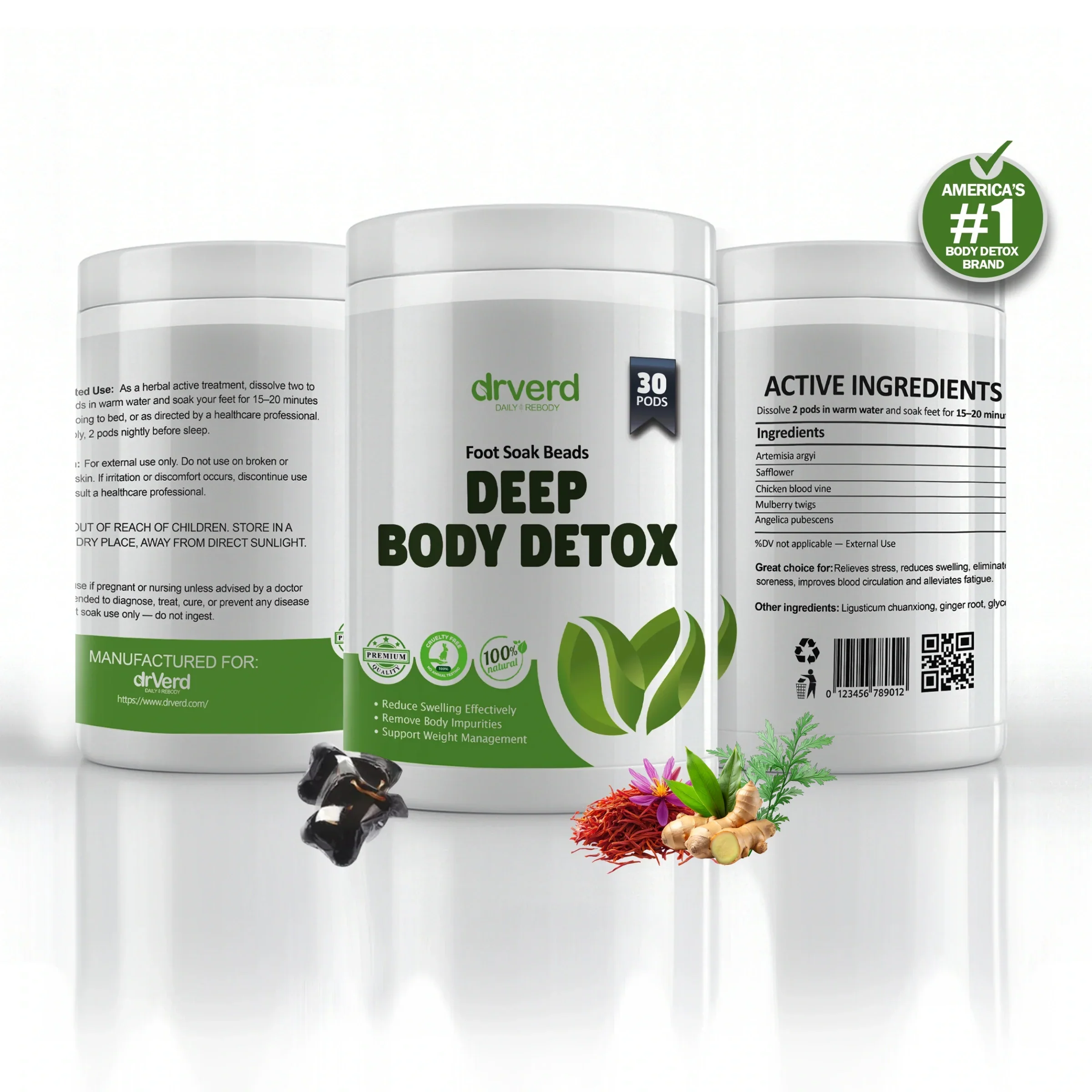 DrVerd™ Detoxing Herbs Cleansing Foot Soak Beads 3 bottles