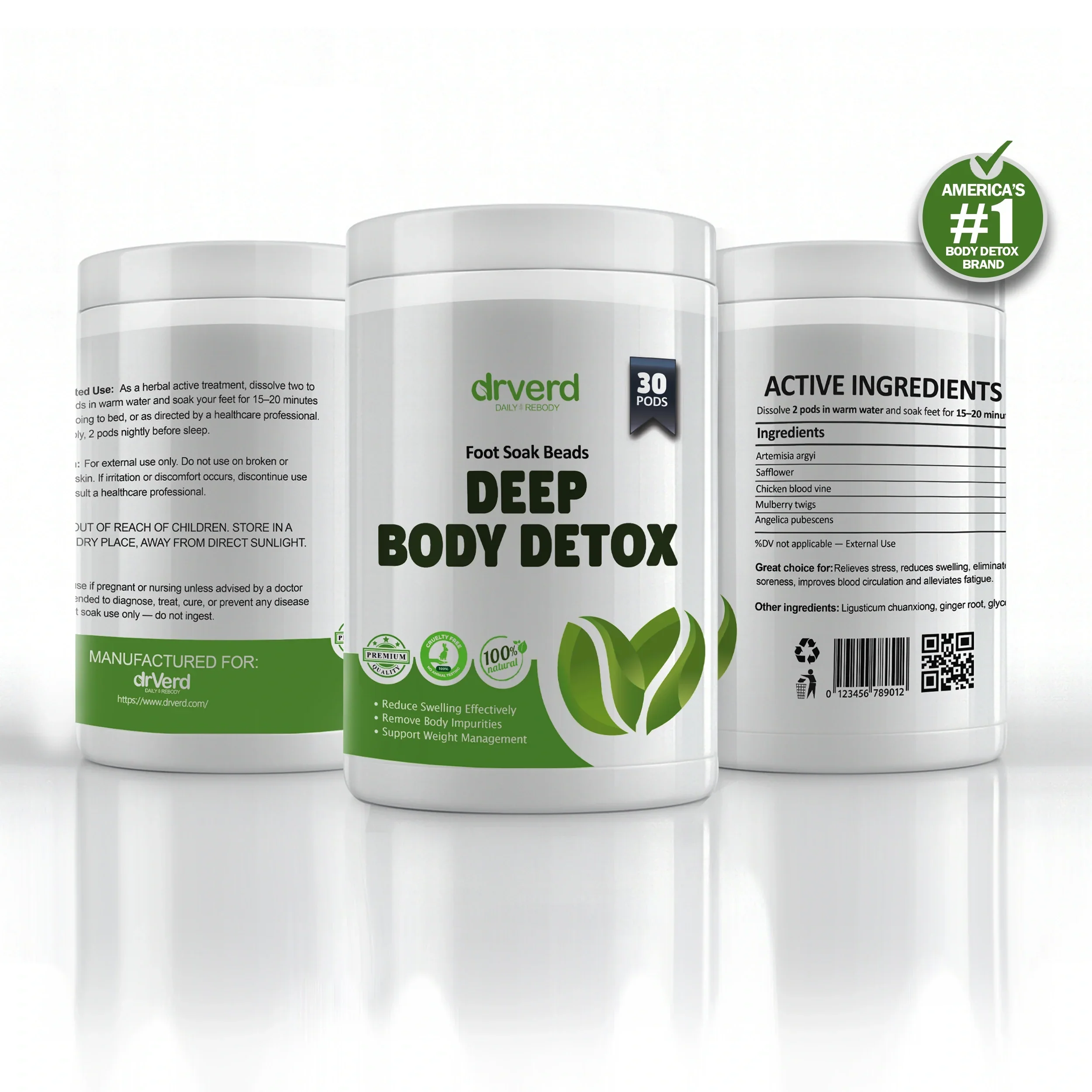 DrVerd™ Detoxing Herbs Cleansing Foot Soak Beads 3 bottles - Image 2