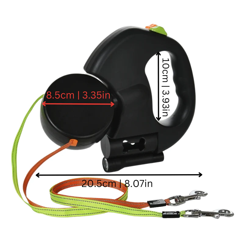 Dual Dog Leash with Tangle-Free Swivel & LED Light - Image 4
