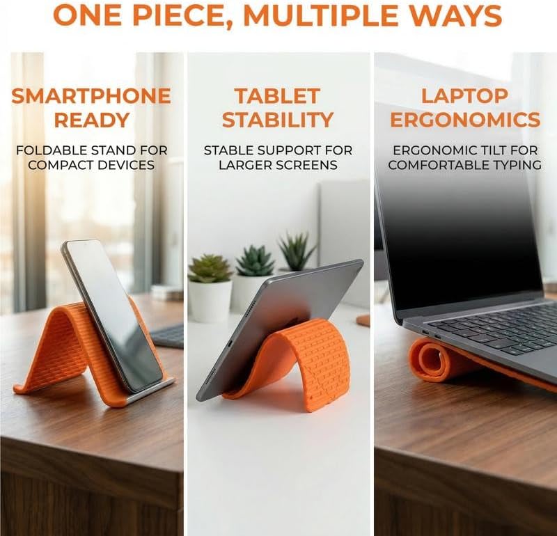 Foldable Silicone Aluminum Phone Holder Stand - Image 4
