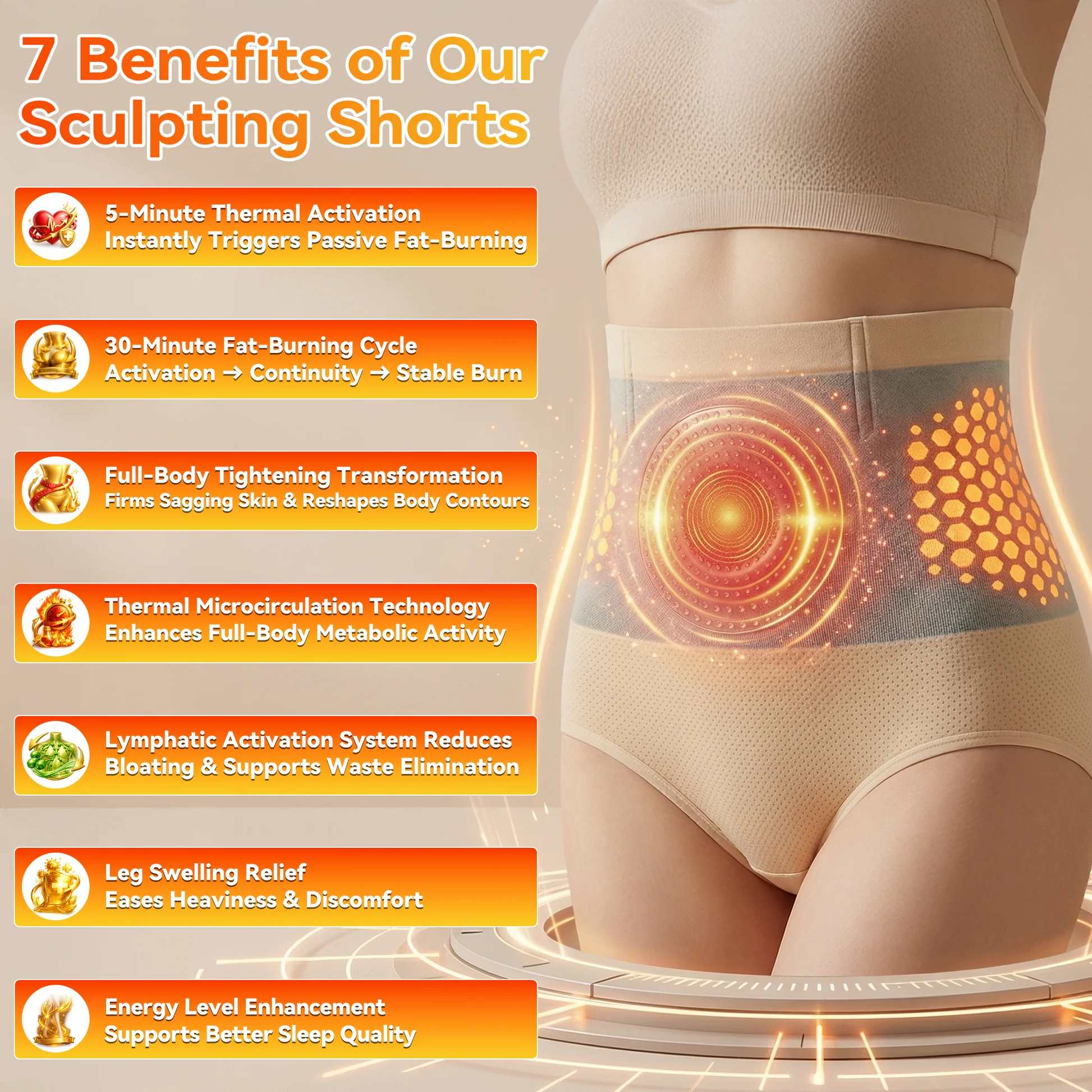 Moringa & Botanical 4-In-1 Thermo-Matrix Sculpting & Sweat-Enhancing Shorts - Image 2