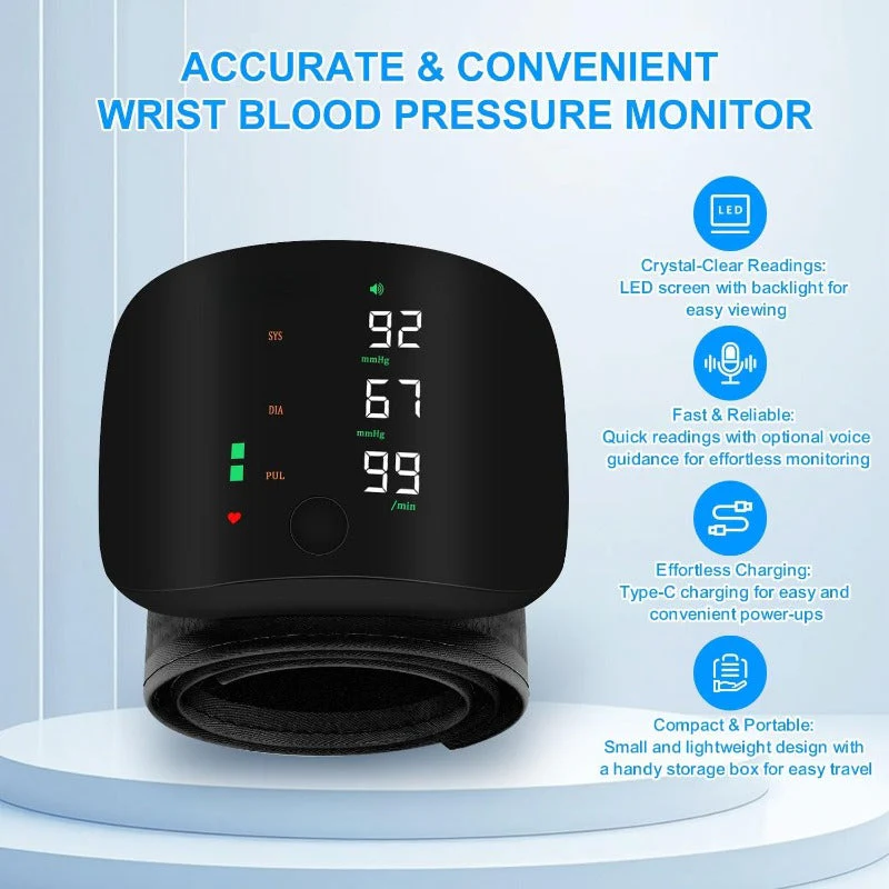 USB-C Rechargeable Wrist Blood Pressure Monitor - Image 2