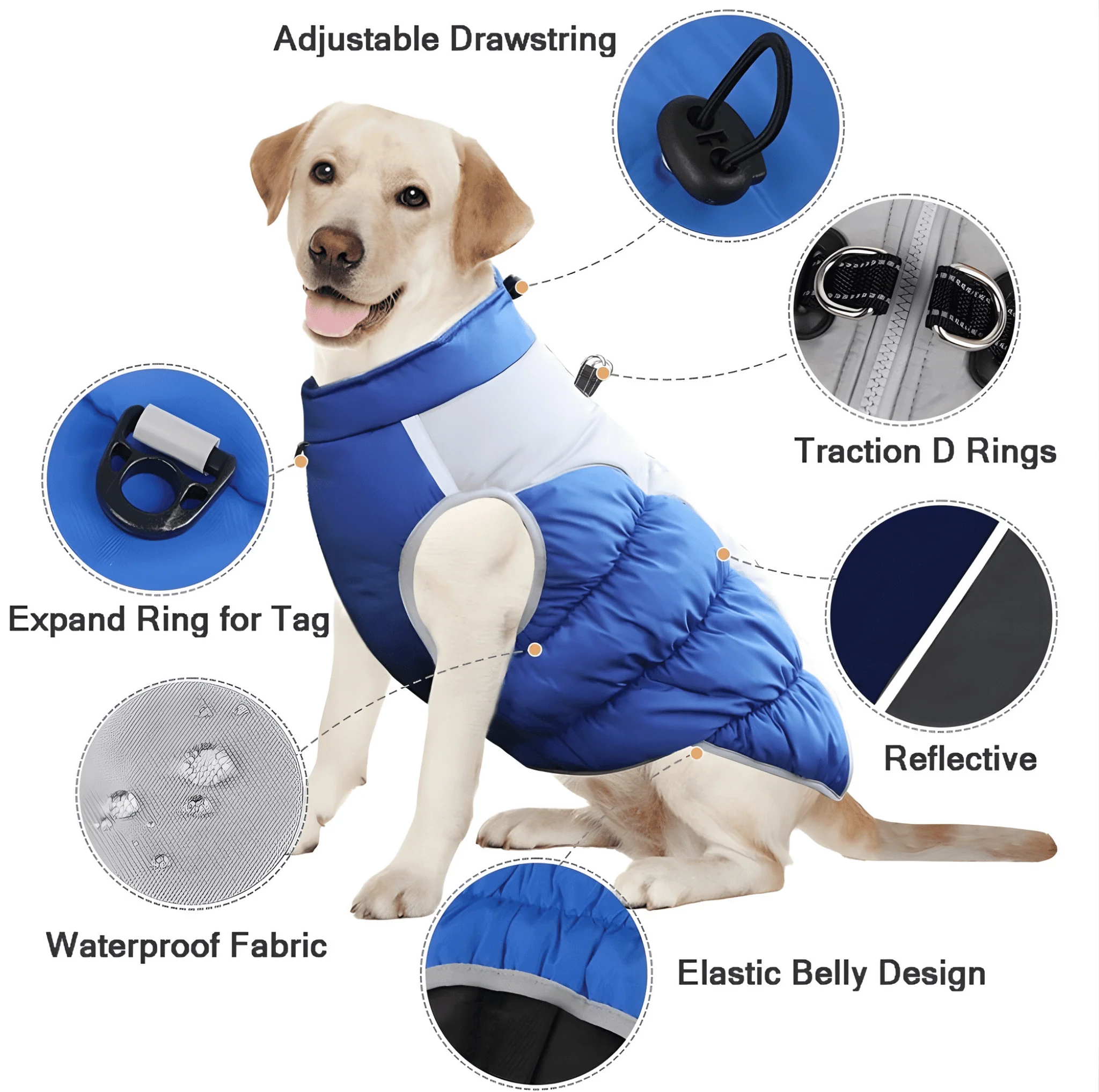Winter Dog Coat – Insulated w/ Built-In Harness - Image 2